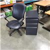 Image 1 : BLACK 2 DRAWER FILING CABINET WITH GAS LIFT OFFICE CHAIR