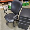 Image 2 : BLACK 2 DRAWER FILING CABINET WITH GAS LIFT OFFICE CHAIR