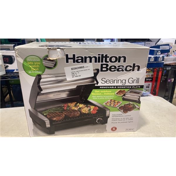 HAMILTON BEACH SEARING GRILL - TESTED WORKING, RETAIL $109