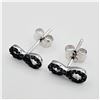 Image 3 : STERLING SILVER BLUE DIAMOND INFINITY STYLE EARRINGS, 24 DIAMONDS (0.06CTS), W/A $770.00