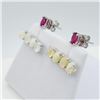 Image 2 : STERLING SILVER NATURAL OPAL (3.76CTS) & NATURAL ENHANCED RUBY (0.96CTS) EARRINGS, W/A $900.00