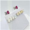 Image 3 : STERLING SILVER NATURAL OPAL (3.76CTS) & NATURAL ENHANCED RUBY (0.96CTS) EARRINGS, W/A $900.00