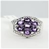 Image 1 : STERLING SILVER NATURAL AMETHYST (1CT) & WHITE SAPPHIRE RING, W/A $400.00, SIZE 7