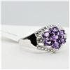 Image 2 : STERLING SILVER NATURAL AMETHYST (1CT) & WHITE SAPPHIRE RING, W/A $400.00, SIZE 7