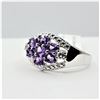 Image 3 : STERLING SILVER NATURAL AMETHYST (1CT) & WHITE SAPPHIRE RING, W/A $400.00, SIZE 7