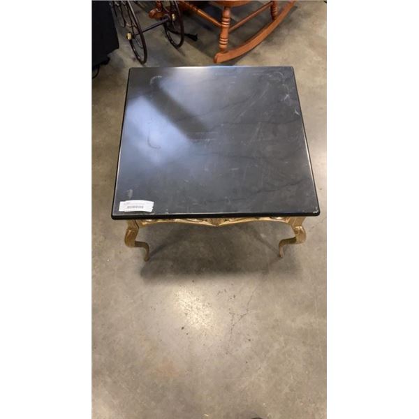 STONE LOOK METAL BASE ENDTABLE