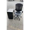 Image 1 : BLACK 2 DRAWER FILING CABINET WITH GAS LIFT OFFICE CHAIR
