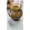 Image 10 : SHELL DECORATED BOWL, EASTERN SHADOWBOX ART AND GLASS AND METAL VASE
