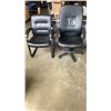 Image 1 : BLACK ROLLING GAS LIFT OFFICE CHAIR AND BLACK RECEPTION CHAIR