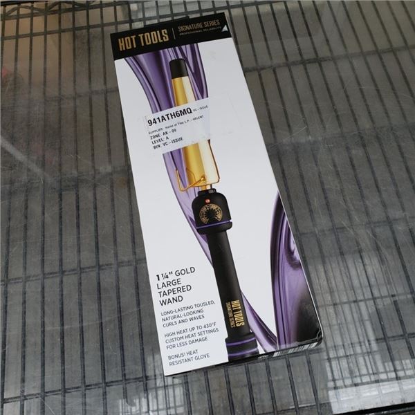 AS NEW HOT TOOLS 1 1/4" GOLD LARGE TAPERED WAND - RETAIL $59