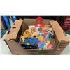 Image 1 : BOX OF NEW COCOMELON JJ DOLL, MINION COSTUME, SIZE 7 MEMORY FOAM SHOES AND SILICONE FIDGIT POPPER TO