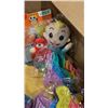 Image 3 : BOX OF NEW COCOMELON JJ DOLL, MINION COSTUME, SIZE 7 MEMORY FOAM SHOES AND SILICONE FIDGIT POPPER TO