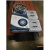 Image 1 : 4 NEW BEARING WALL CLOCKS AND TIRE WALL CLOCK