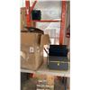 Image 1 : MOES ISABEL TABLE LAMP, STORAGE BOX AND METAL MAN LOG HOLDER