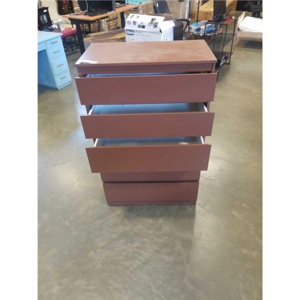 BROWN 5 DRAWER DRESSER