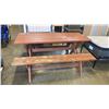 Image 1 : WOOD PICNIC TABLE WITH BENCHES