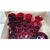 Image 2 : TRAY FO RUBY GLASS, VASES, CUPS, BOWLS, ART GLASS ASH BOWL