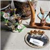 Image 2 : HANDCRAFTED PLANTERS WITH VANITY MIRROR, ORIOLE STATUE AND OTHER COLLECTIBLES