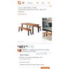 Image 1 : Costway 3-Piece Rectangle Wood Picnic Table with Extension