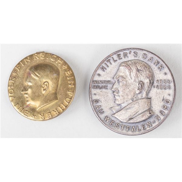 2 ADOLF HITLER BADGES