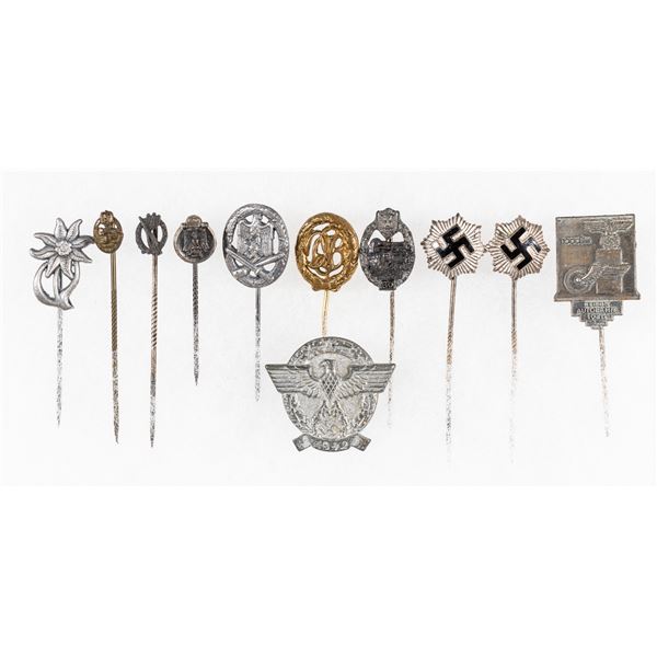 11 GERMAN THIRD REICH STICK PINS