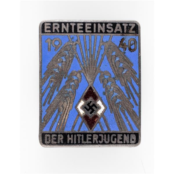 HITLER YOUTH HARVEST AID PARTICIPATION BADGE