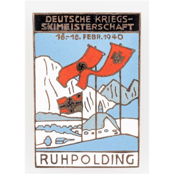 GERMAN WWII WAR SKIING CHAMPIONSHIP BADGE