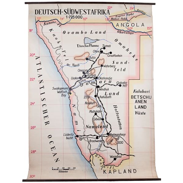 GERMAN EMPIRE SOUTH WEST AFRICA MAP