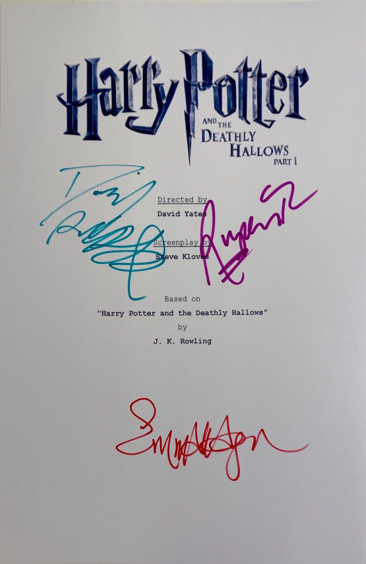 Autograph Harry Potter Script Cover