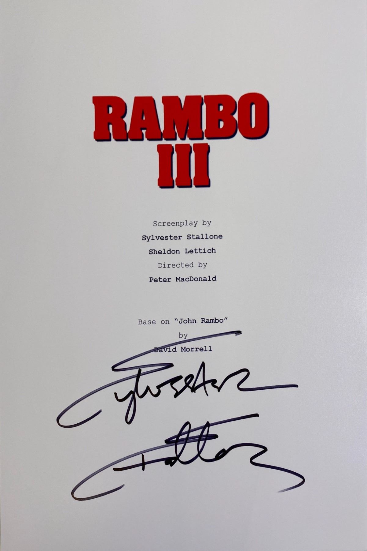 Autograph Rambo III Script Cover