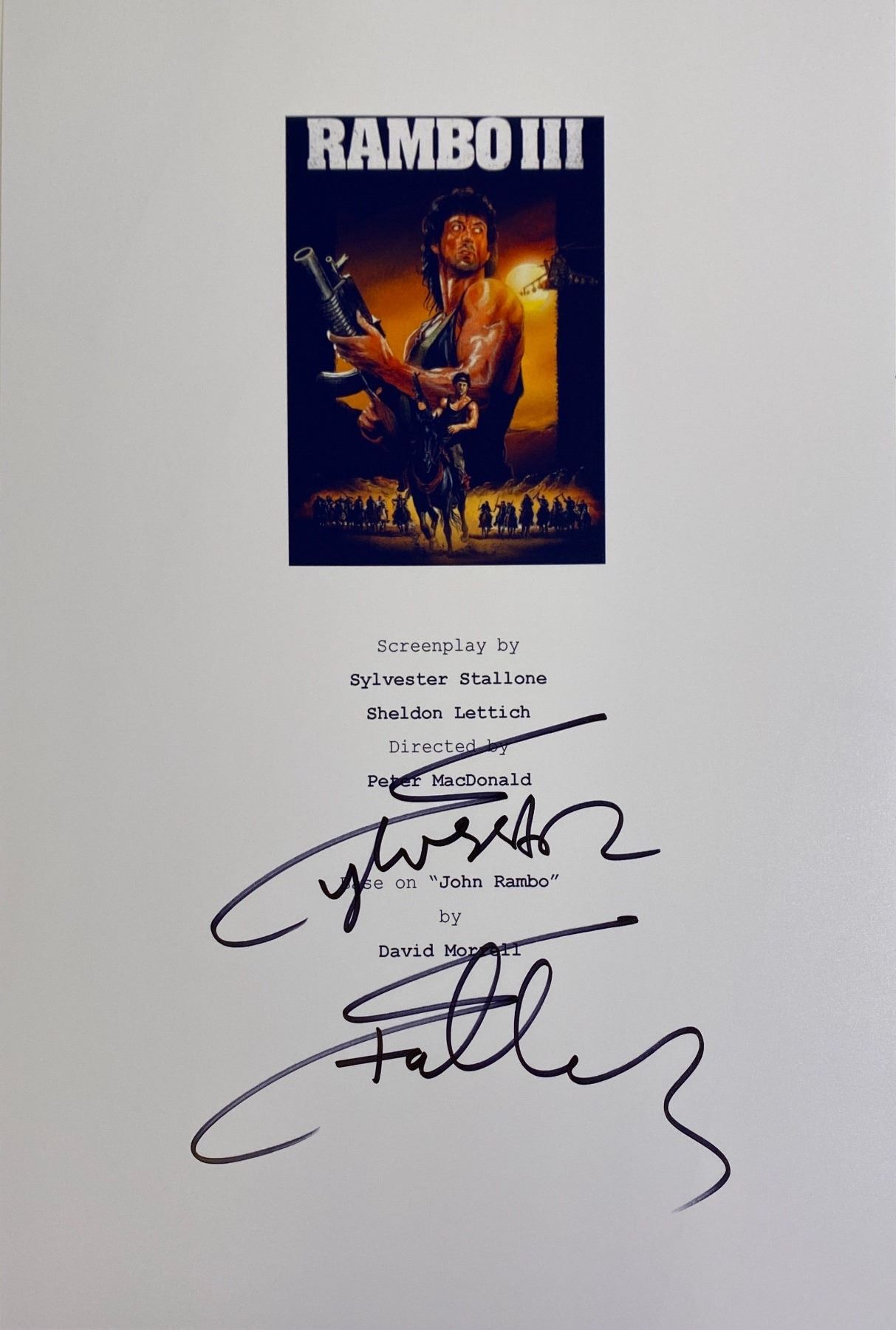 Rambo Transcript Autograph Rambo III Script Cover