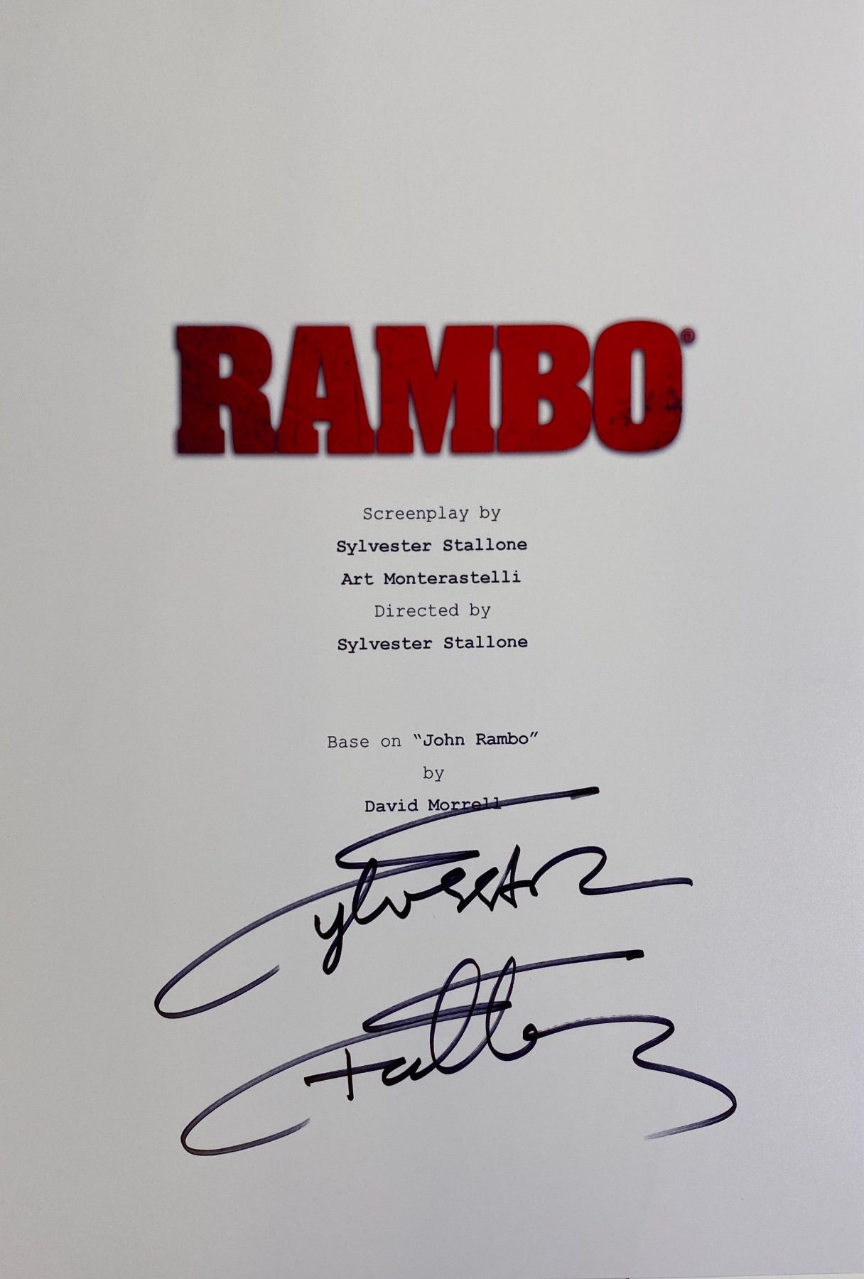 Autograph Rambo Script Cover