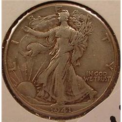 1941-P WALKING LIBERTY HALF DOLLAR XF