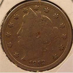 1912-P LIBERTY / V NICKEL VF