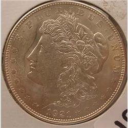 1921-D MORGAN SILVER DOLLAR UNC.