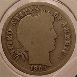 1893-P BARBER DIME