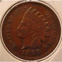 1899 INDIAN HEAD CENT XF