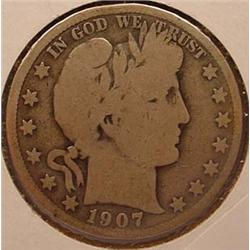 1907-D BARBER HALF DOLLAR