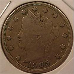 1905 LIBERTY / V NICKEL - CH F