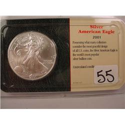 2001 SILVER EAGLE DOLLAR - UNC.
