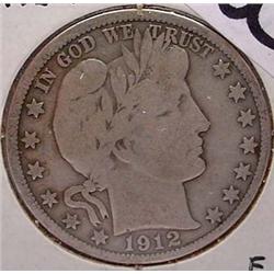 1912-S BARBER HALF DOLLAR F