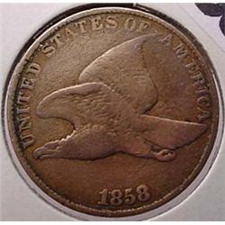 1858 FLYING EAGLE CENT L/L VG