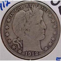 1912-S BARBER HALF DOLLAR F