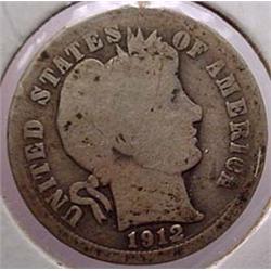 1912 BARBER DIME