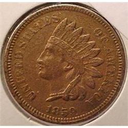 1859 INDIAN HEAD CENT XF