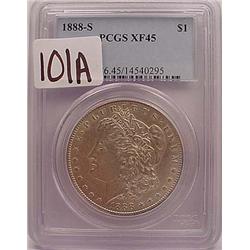 1888-S MORGAN SILVER DOLLAR PCGS XF-45