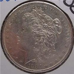 1884-S MORGAN SILVER DOLLAR AU-58