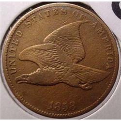 1858 FLYING EAGLE CENT S/L  F