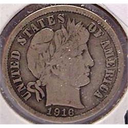 1916-P BARBER DIME F