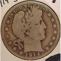 1914-S BARBER HALF DOLLAR